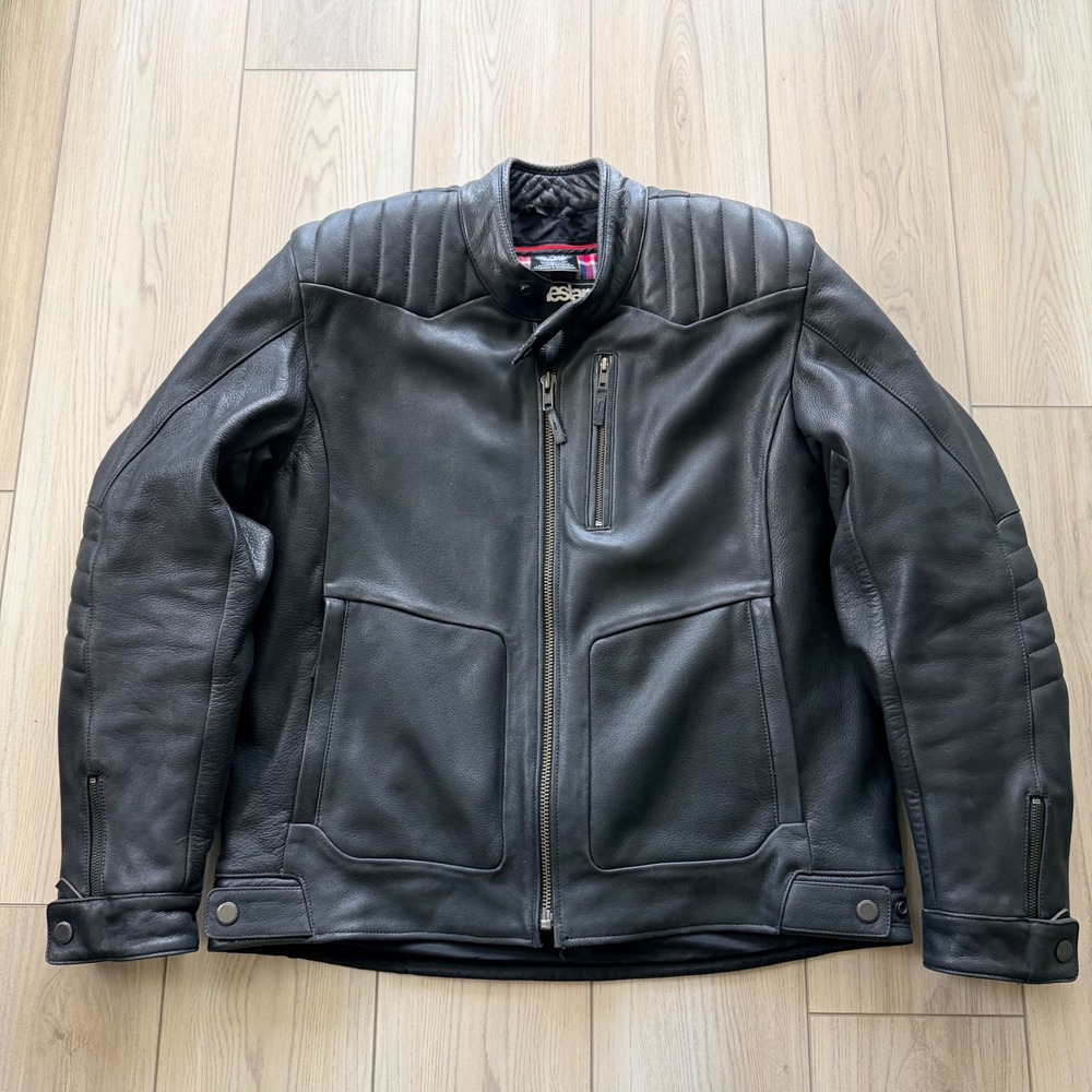 Alpinestars Crazy Eight Leather Jacket Mens XL Black Quilted Moto 3107819DB